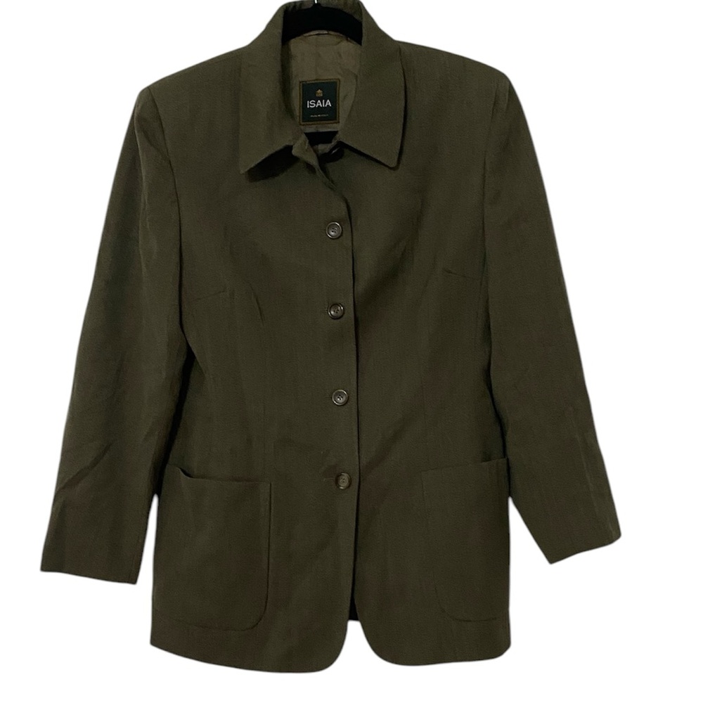 ISAIA Italy Wool Glenda G Olive Women's Jacket 46R